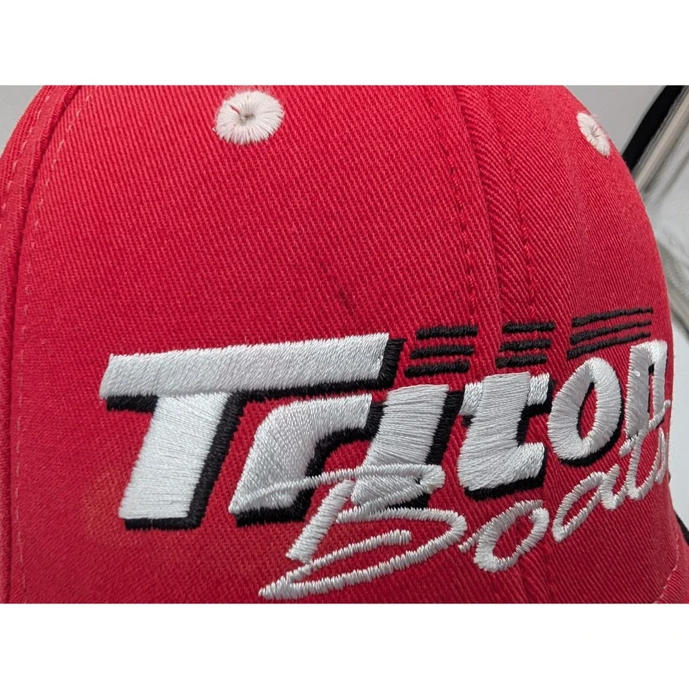 Triton Boats Fishing Hat Red Trucker Cap Mesh Back Adj We Take America Fishing